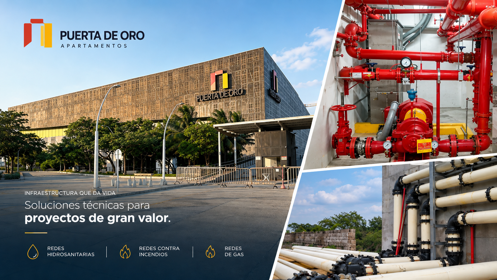 Centro de Eventos Puerta de Oro, mantenimiento de sistemas contra incendios y drenaje de aguas lluvias.